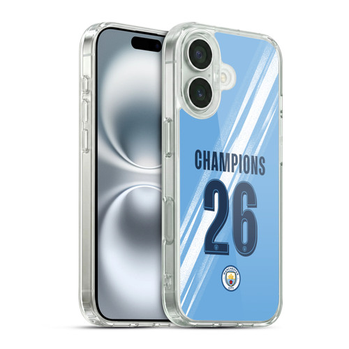 Manchester City Man City FC 2026 Cup Champions Home Kit Soft Gel Case for Apple iPhone 16 & MagSafe