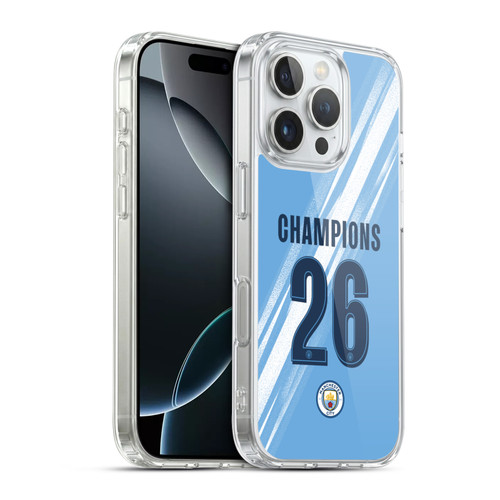 Manchester City Man City FC 2026 Cup Champions Home Kit Soft Gel Case for Apple iPhone 16 Pro & MagSafe
