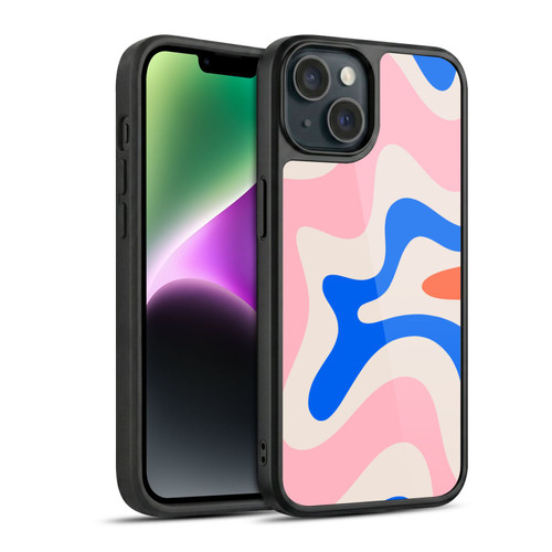 Kierkegaard Design Studio Retro Abstract Patterns Pink Blue Orange Swirl Gel Armour Case For Apple iPhone 14