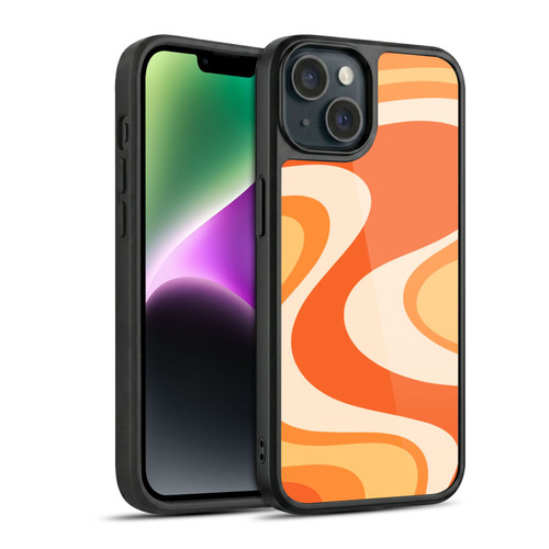 Kierkegaard Design Studio Retro Abstract Patterns Tangerine Wave Machine Gel Armour Case For Apple iPhone 14