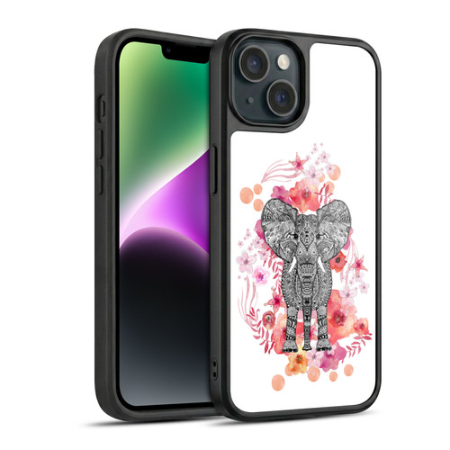 Monika Strigel Animals And Flowers Elephant Aztec Gel Armour Case For Apple iPhone 14