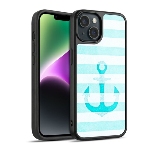 Monika Strigel Vintage Anchors Aqua Gel Armour Case For Apple iPhone 14