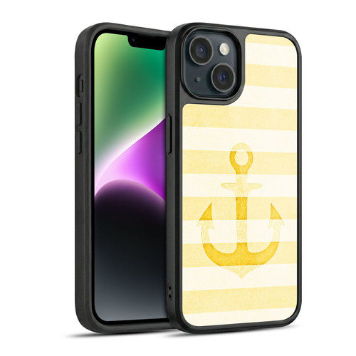 Monika Strigel Vintage Anchors Yellow Gel Armour Case For Apple iPhone 14