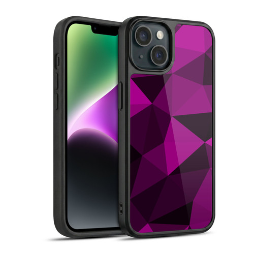 PLdesign Geometric Patterns Dark Pink And Black Mesh Gel Armour Case For Apple iPhone 14
