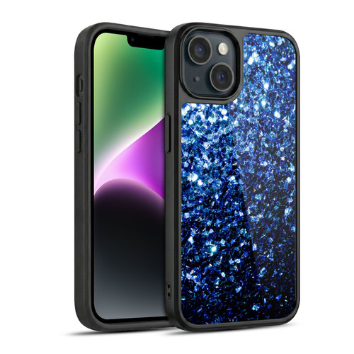 PLdesign Glitter Sparkles Dark Blue Gel Armour Case For Apple iPhone 14