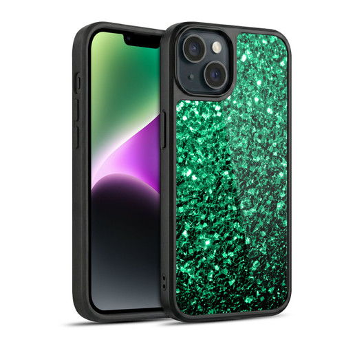 PLdesign Glitter Sparkles Emerald Green Gel Armour Case For Apple iPhone 14
