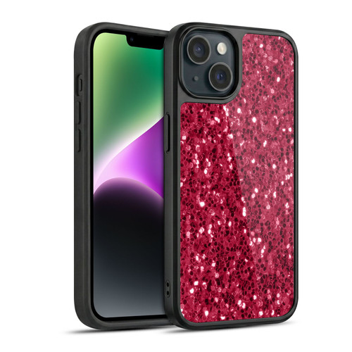 PLdesign Sparkle Prints Dark Pink Red Gel Armour Case For Apple iPhone 14