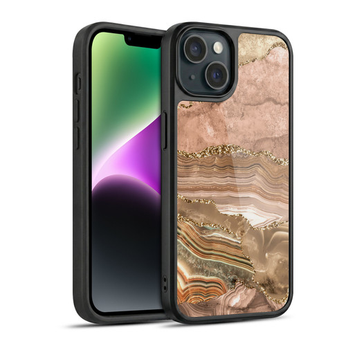 UtArt Wild Cat Marble Beige Gold Gel Armour Case For Apple iPhone 14