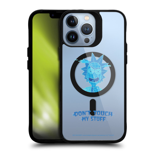 Rick And Morty Character Art Don't Touch My Stuff BLACK SHOCKPROOF BUMPER CASE COMPATIBLE WITH Apple iPhone 13 Pro Max & MAGSAFE