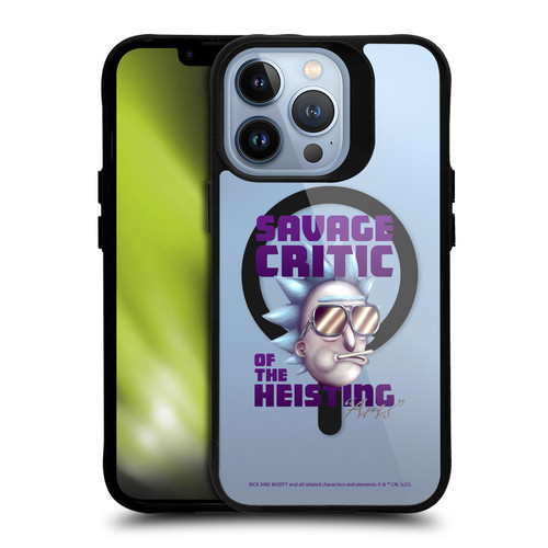 Rick And Morty Character Art Cool Rick BLACK SHOCKPROOF BUMPER CASE COMPATIBLE WITH Apple iPhone 13 Pro & MAGSAFE