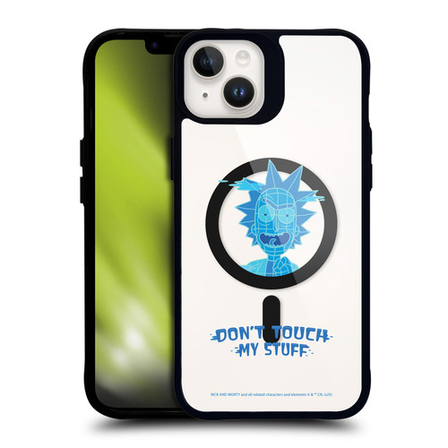 Rick And Morty Character Art Don't Touch My Stuff BLACK SHOCKPROOF BUMPER CASE COMPATIBLE WITH Apple iPhone 14 Plus & MAGSAFE