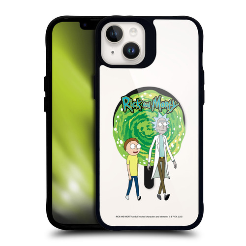 Rick And Morty Character Art Portal BLACK SHOCKPROOF BUMPER CASE COMPATIBLE WITH Apple iPhone 14 Plus & MAGSAFE