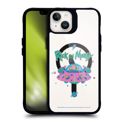 Rick And Morty Character Art The Space Cruiser BLACK SHOCKPROOF BUMPER CASE COMPATIBLE WITH Apple iPhone 14 Plus & MAGSAFE