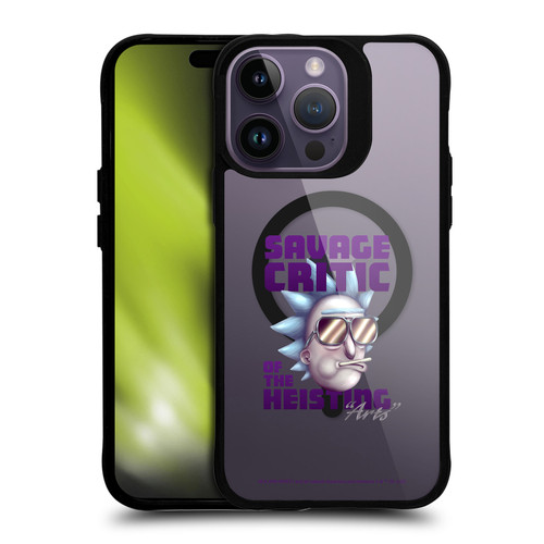 Rick And Morty Character Art Cool Rick BLACK SHOCKPROOF BUMPER CASE COMPATIBLE WITH Apple iPhone 14 Pro Max & MAGSAFE