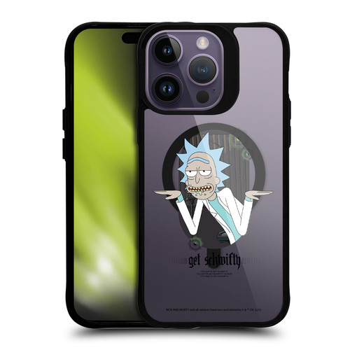 Rick And Morty Character Art Vibe BLACK SHOCKPROOF BUMPER CASE COMPATIBLE WITH Apple iPhone 14 Pro Max & MAGSAFE