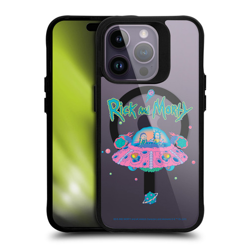 Rick And Morty Character Art The Space Cruiser BLACK SHOCKPROOF BUMPER CASE COMPATIBLE WITH Apple iPhone 14 Pro & MAGSAFE