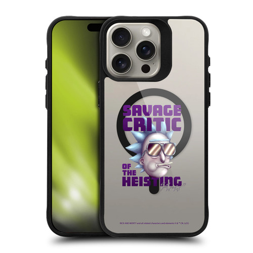 Rick And Morty Character Art Cool Rick BLACK SHOCKPROOF BUMPER CASE COMPATIBLE WITH Apple iPhone 15 Pro Max & MAGSAFE