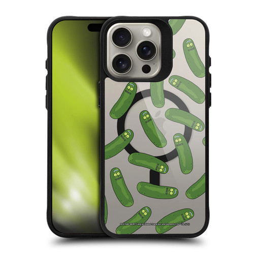 Rick And Morty Character Art Pickle Pattern BLACK SHOCKPROOF BUMPER CASE COMPATIBLE WITH Apple iPhone 15 Pro Max & MAGSAFE