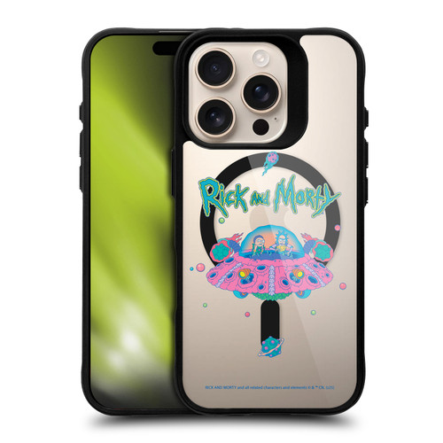 Rick And Morty Character Art The Space Cruiser BLACK SHOCKPROOF BUMPER CASE COMPATIBLE WITH Apple iPhone 16 Pro & MAGSAFE