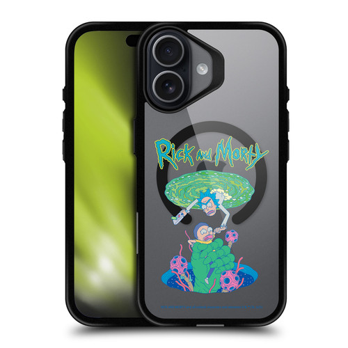 Rick And Morty Character Art Portal Fall BLACK SHOCKPROOF BUMPER CASE COMPATIBLE WITH Apple iPhone 17 & MAGSAFE
