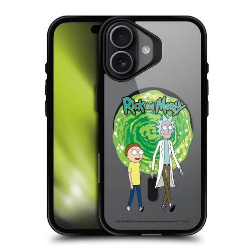 Rick And Morty Character Art Portal BLACK SHOCKPROOF BUMPER CASE COMPATIBLE WITH Apple iPhone 17 & MAGSAFE