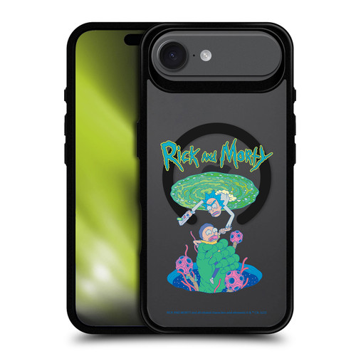 Rick And Morty Character Art Portal Fall BLACK SHOCKPROOF BUMPER CASE COMPATIBLE WITH Apple iPhone 17 Air & MAGSAFE