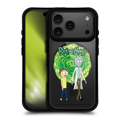 Rick And Morty Character Art Portal BLACK SHOCKPROOF BUMPER CASE COMPATIBLE WITH Apple iPhone 17 Pro & MAGSAFE