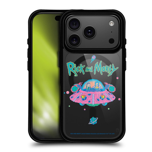 Rick And Morty Character Art The Space Cruiser BLACK SHOCKPROOF BUMPER CASE COMPATIBLE WITH Apple iPhone 17 Pro & MAGSAFE