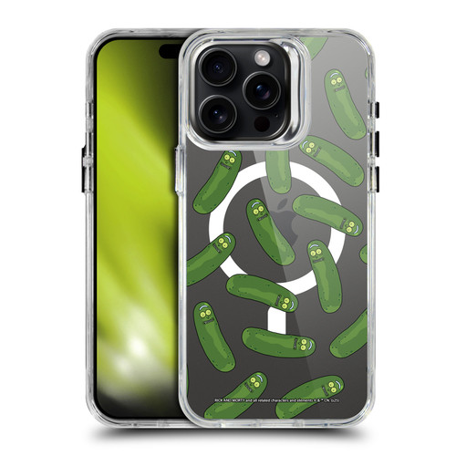 Rick And Morty Character Art Pickle Pattern SHOCKPROOF BUMPER CASE COMPATIBLE WITH Apple iPhone 15 Pro Max & MAGSAFE