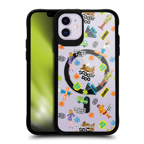 Scooby-Doo Character Art Velma, Shaggy, Fred, Daphne BLACK SHOCKPROOF BUMPER CASE COMPATIBLE WITH Apple iPhone 11 & MAGSAFE
