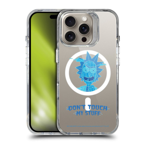 Rick And Morty Character Art Don't Touch My Stuff SHOCKPROOF BUMPER CASE COMPATIBLE WITH Apple iPhone 16 Pro & MAGSAFE