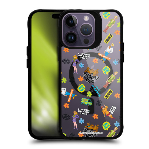 Scooby-Doo Character Art Velma, Shaggy, Fred, Daphne BLACK SHOCKPROOF BUMPER CASE COMPATIBLE WITH Apple iPhone 14 Pro Max & MAGSAFE