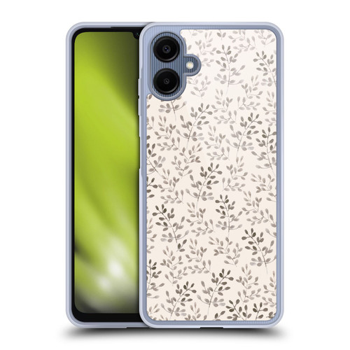 Anis Illustration Mix Pattern Tiny Leaves Beige Soft Gel Case for Samsung Galaxy A06 4G / 5G