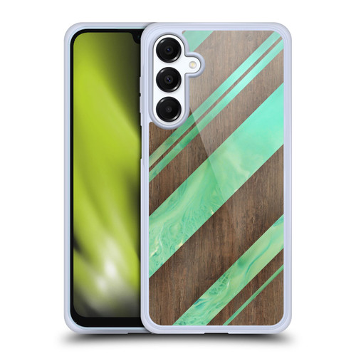 Alyn Spiller Wood & Resin Diagonal Stripes Soft Gel Case for Samsung Galaxy A16 5G & MagSafe