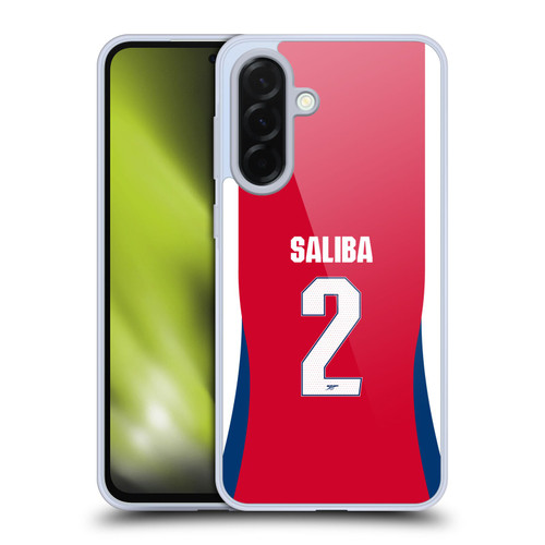 Arsenal FC 2024/25 Players Home Kit William Saliba Soft Gel Case for Samsung Galaxy A36 5G