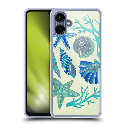 Cat Coquillette Sea Seashells Blue Soft Gel Case for Samsung Galaxy A06 4G / 5G