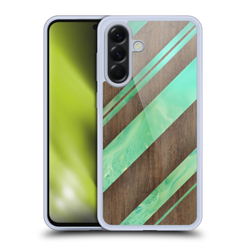 Alyn Spiller Wood & Resin Diagonal Stripes Soft Gel Case for Samsung Galaxy A56 5G