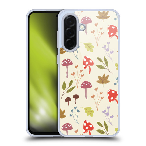 Anis Illustration Floral And Leaves Cute Mushrooms Soft Gel Case for Samsung Galaxy A36 5G