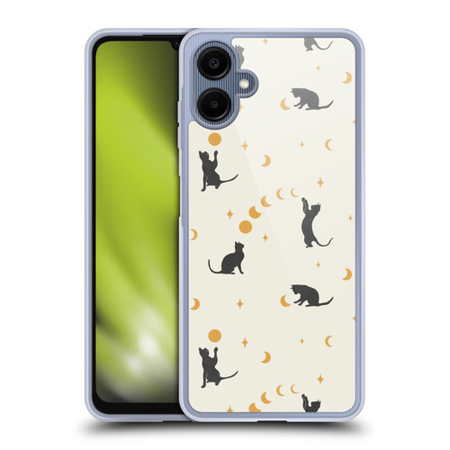 Episodic Drawing Pattern Cat And Moon Soft Gel Case for Samsung Galaxy A06 4G / 5G