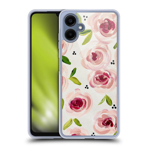 Haley Bush Floral Painting Pink Pattern Soft Gel Case for Samsung Galaxy A06 4G / 5G