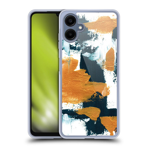 Haley Bush Pattern Painting Abstract Navy Gold White Soft Gel Case for Samsung Galaxy A06 4G / 5G