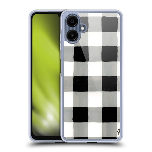 Haley Bush Pattern Painting Buffalo Check Black Soft Gel Case for Samsung Galaxy A06 4G / 5G