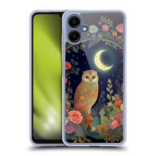 JK Stewart Key Art Owl Crescent Moon Night Garden Soft Gel Case for Samsung Galaxy A06 4G / 5G