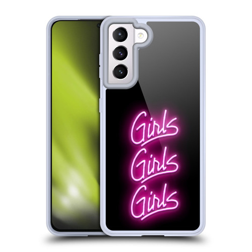 Motley Crue Logos Girls Neon Soft Gel Case for Samsung Galaxy S21 5G & MagSafe