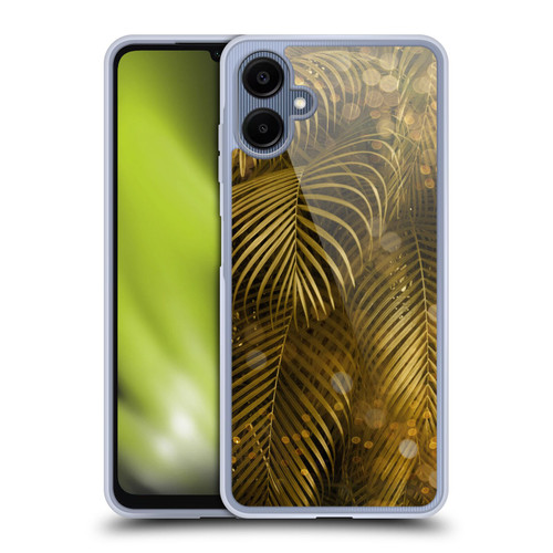LebensArt Jungle Plants And Animals Golden Sparkle Palm Leaves Soft Gel Case for Samsung Galaxy A06 4G / 5G