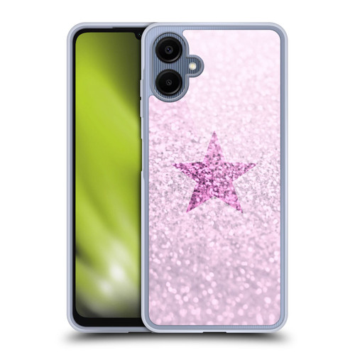 Monika Strigel Glitter Star Pastel Pink Soft Gel Case for Samsung Galaxy A06 4G / 5G