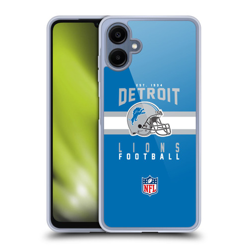 NFL Detroit Lions Graphics Helmet Typography Soft Gel Case for Samsung Galaxy A06 4G / 5G