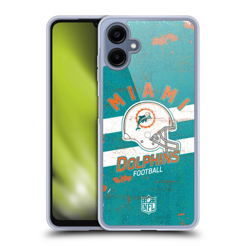 NFL Miami Dolphins Logo Art Helmet Distressed Soft Gel Case for Samsung Galaxy A06 4G / 5G