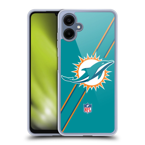 NFL Miami Dolphins Logo Stripes Soft Gel Case for Samsung Galaxy A06 4G / 5G