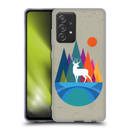 Dave Loblaw Contemporary Art Mountain Deer Soft Gel Case for Samsung Galaxy A52 / A52s / 5G (2021)